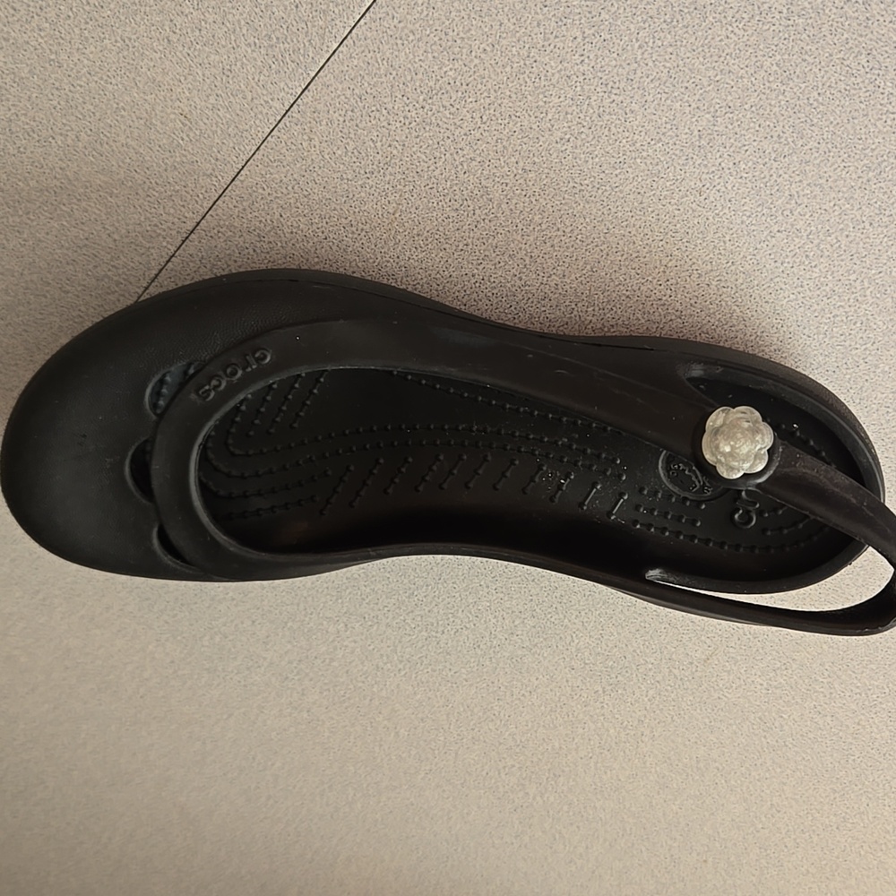 Crocs Women's Black Kadee Slingback Croslite Slip On Ballet Flats Size 6